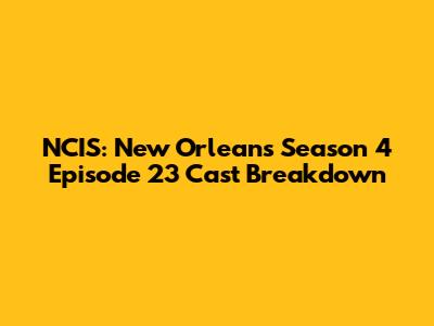 NCIS: New Orleans Season 4 Episode 23 Cast Breakdown