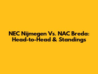 NEC Nijmegen Vs. NAC Breda: Head-to-Head & Standings