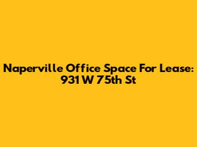 Naperville Office Space For Lease: 931 W 75th St