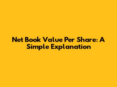 Net Book Value Per Share: A Simple Explanation