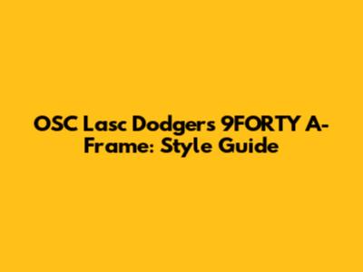 OSC Lasc Dodgers 9FORTY A-Frame: Style Guide