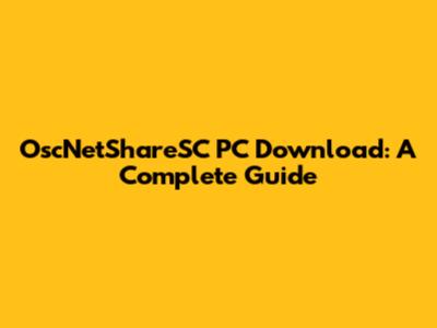 OscNetShareSC PC Download: A Complete Guide
