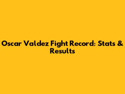 Oscar Valdez Fight Record: Stats & Results