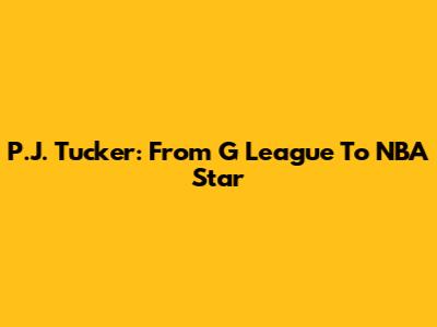 P.J. Tucker: From G League To NBA Star