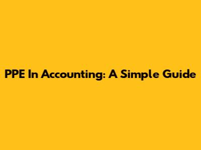 PPE In Accounting: A Simple Guide