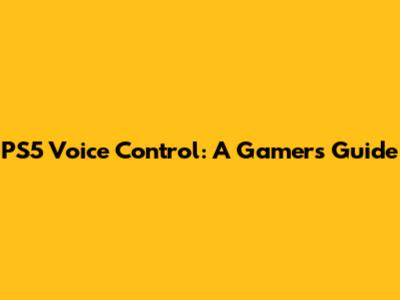 PS5 Voice Control: A Gamer's Guide