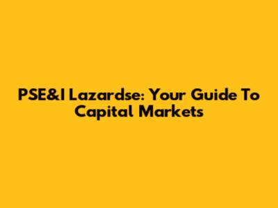 PSE&I Lazardse: Your Guide To Capital Markets