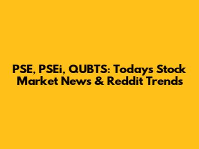 PSE, PSEi, QUBTS: Today's Stock Market News & Reddit Trends