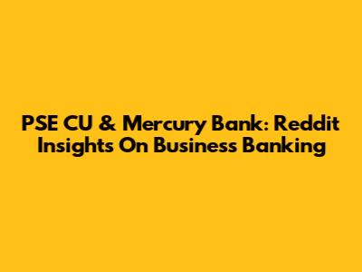 PSE CU & Mercury Bank: Reddit Insights On Business Banking