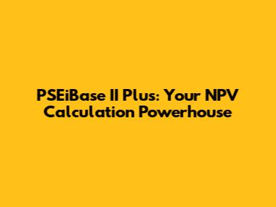 PSEiBase II Plus: Your NPV Calculation Powerhouse