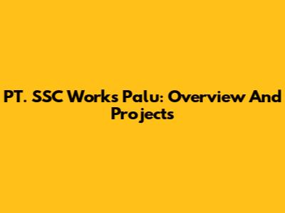 PT. SSC Works Palu: Overview And Projects