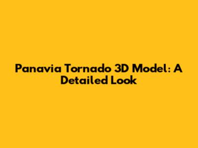 Panavia Tornado 3D Model: A Detailed Look