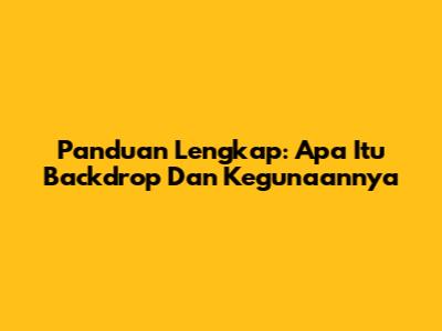 Panduan Lengkap: Apa Itu Backdrop Dan Kegunaannya