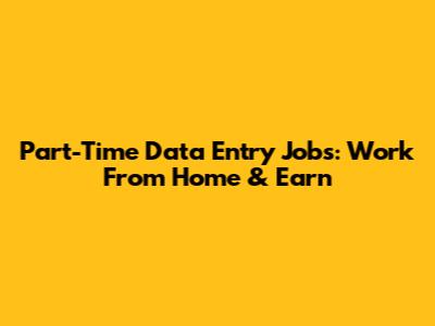 Part-Time Data Entry Jobs: Work From Home & Earn