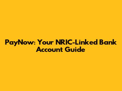 PayNow: Your NRIC-Linked Bank Account Guide
