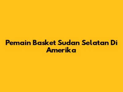 Pemain Basket Sudan Selatan Di Amerika