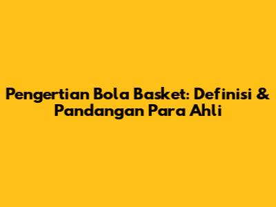 Pengertian Bola Basket: Definisi & Pandangan Para Ahli