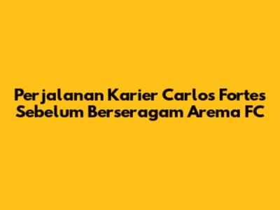 Perjalanan Karier Carlos Fortes Sebelum Berseragam Arema FC