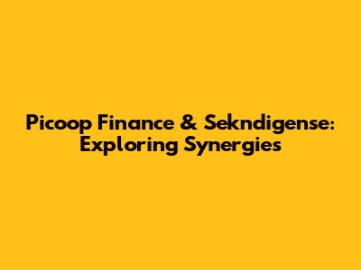 Picoop Finance & Sekndigense: Exploring Synergies
