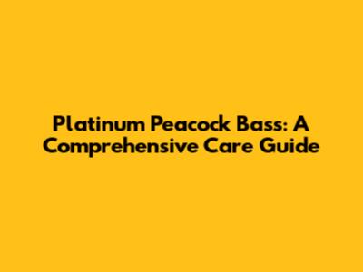 Platinum Peacock Bass: A Comprehensive Care Guide