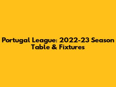 Portugal League: 2022-23 Season Table & Fixtures