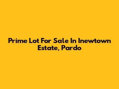 Prime Lot For Sale In Inewtown Estate, Pardo
