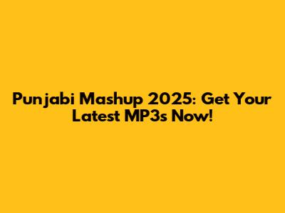 Punjabi Mashup 2025: Get Your Latest MP3s Now!