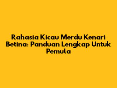 Rahasia Kicau Merdu Kenari Betina: Panduan Lengkap Untuk Pemula