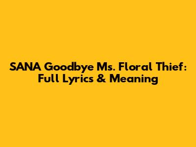 SANA Goodbye Ms. Floral Thief: Full Lyrics & Meaning