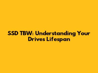 SSD TBW: Understanding Your Drive's Lifespan