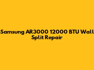 Samsung AR3000 12000 BTU Wall Split Repair