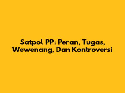 Satpol PP: Peran, Tugas, Wewenang, Dan Kontroversi