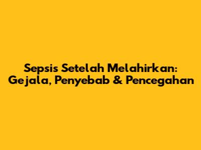 Sepsis Setelah Melahirkan: Gejala, Penyebab & Pencegahan