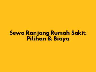 Sewa Ranjang Rumah Sakit: Pilihan & Biaya