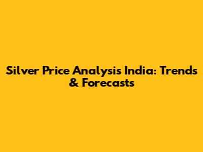 Silver Price Analysis India: Trends & Forecasts