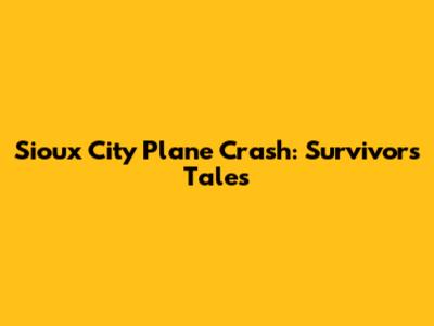 Sioux City Plane Crash: Survivors' Tales