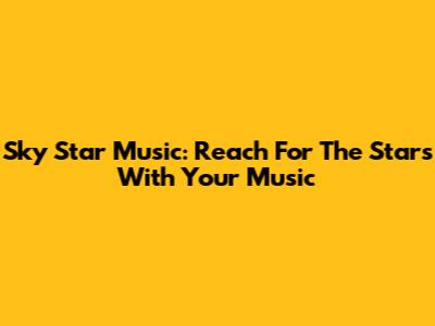 Sky Star Music: Reach For The Stars With Your Music