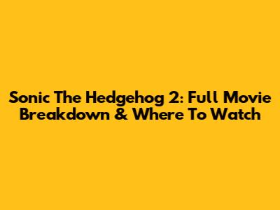 Sonic The Hedgehog 2: Full Movie Breakdown & Where To Watch