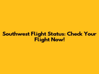 Southwest Flight Status: Check Your Flight Now!