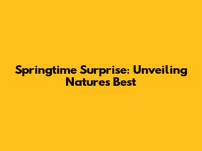 Springtime Surprise: Unveiling Nature's Best