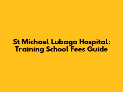 St Michael Lubaga Hospital: Training School Fees Guide