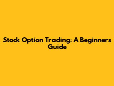 Stock Option Trading: A Beginner's Guide