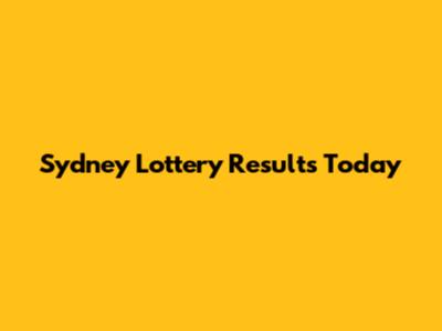 Sydney Lottery Results Today