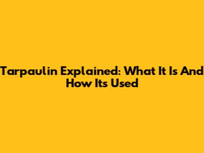 Tarpaulin Explained: What It Is And How It's Used