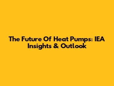 The Future Of Heat Pumps: IEA Insights & Outlook