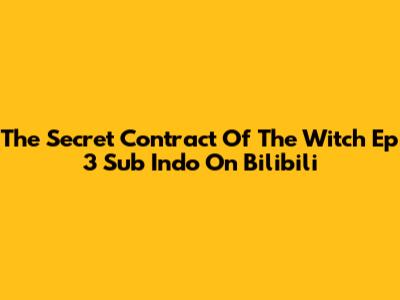 The Secret Contract Of The Witch Ep 3 Sub Indo On Bilibili