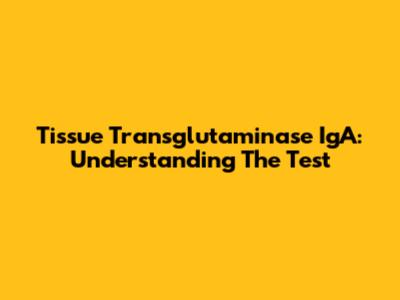 Tissue Transglutaminase IgA: Understanding The Test