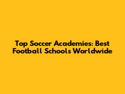 Top Soccer Academies: Best Football Schools Worldwide