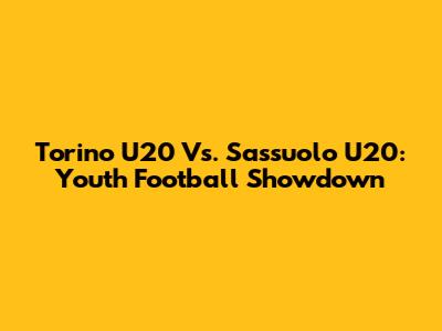 Torino U20 Vs. Sassuolo U20: Youth Football Showdown