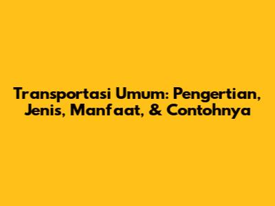 Transportasi Umum: Pengertian, Jenis, Manfaat, & Contohnya